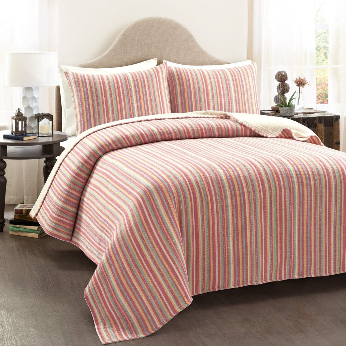 lush décor Solange Stripe Kantha Pick Stitch Yarn Dyed lush décor Solange Stripe Kantha Pick Stitch Yarn Dyed