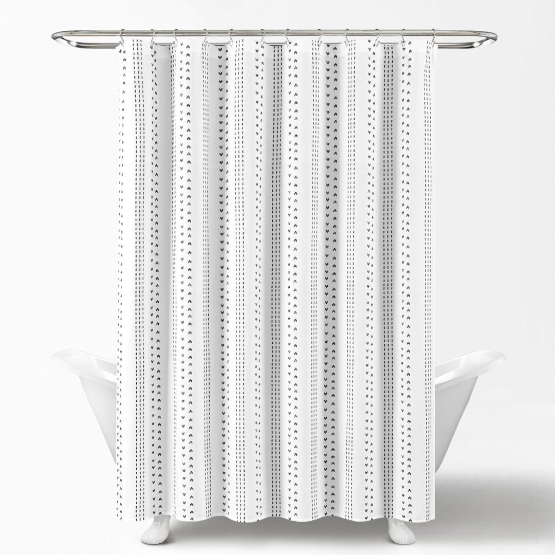 Lush Decor Hotel Collection - Tenda da doccia, 183 x 183 cm, colore: Bianco e Nero Lush Decor Hotel Collection - Tenda da doccia, 183 x 183 cm, colore: Bianco e Nero