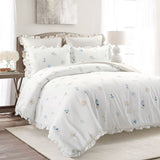 Bedding Bundle: Livia Flora Silver-Infused Comforter Set + Ava Diamond Quilt Set