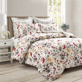 Bedding Bundle: Soft Velvet Diamond Pintuck Comforter Set + Blooming Garden Comforter Set