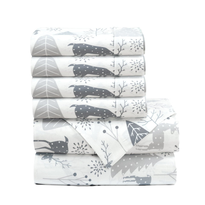 Bedding Bundle: Wonderland Soft Flannel Sheet Set + Emma Faux Fur Comforter Set