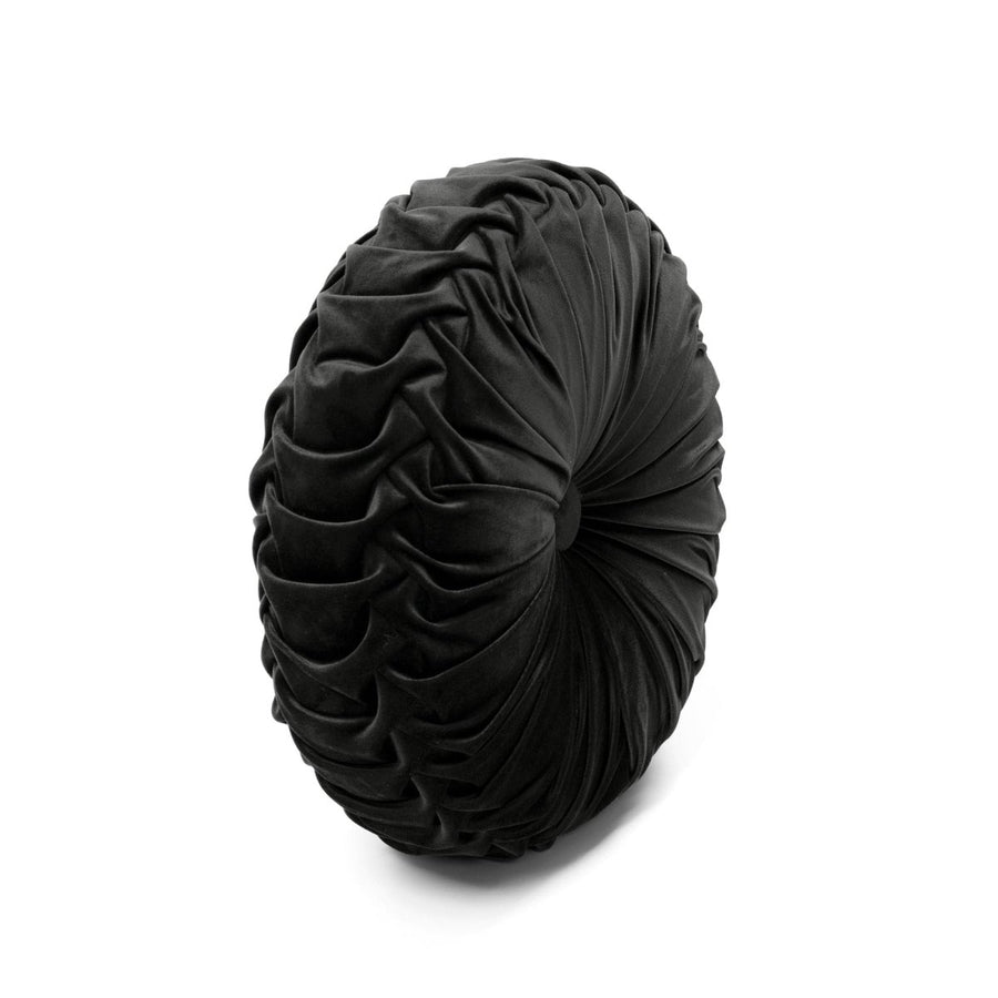 Round Pleated Soft Velvet Decorative Pillow | Lush Decor | www ...