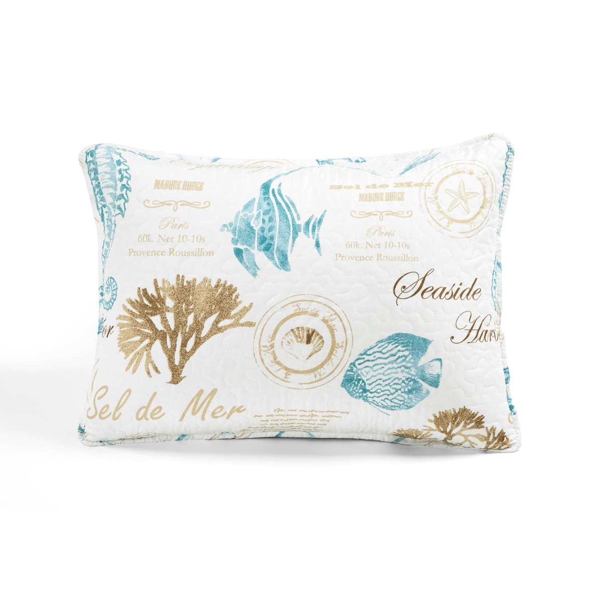 Lush Decor Harbor Life – Set Biancheria Da Letto Matrimoniale 7 Pezzi – Tema Marino Reversibile