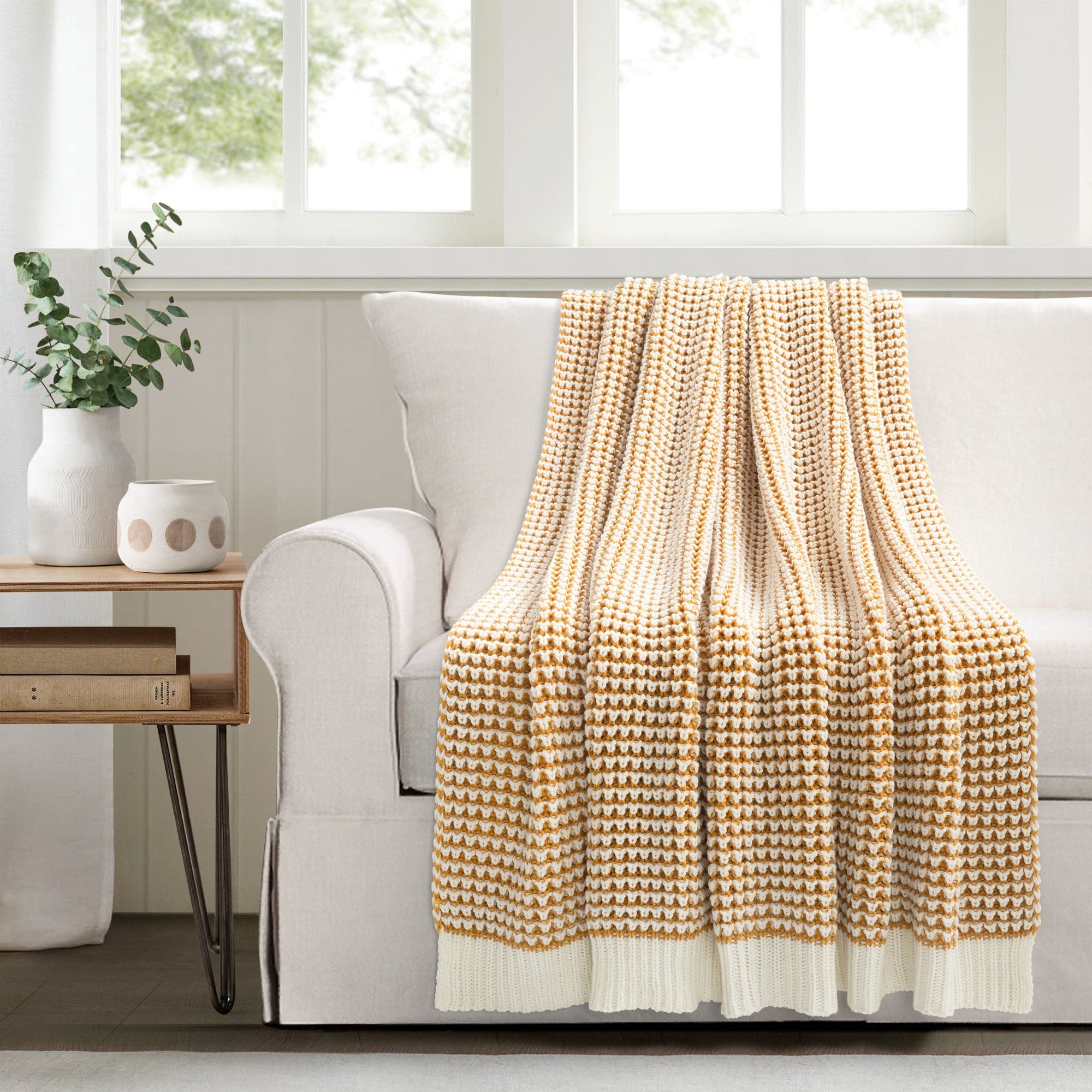 Chic And Soft Knitted Throw, Lush Decor