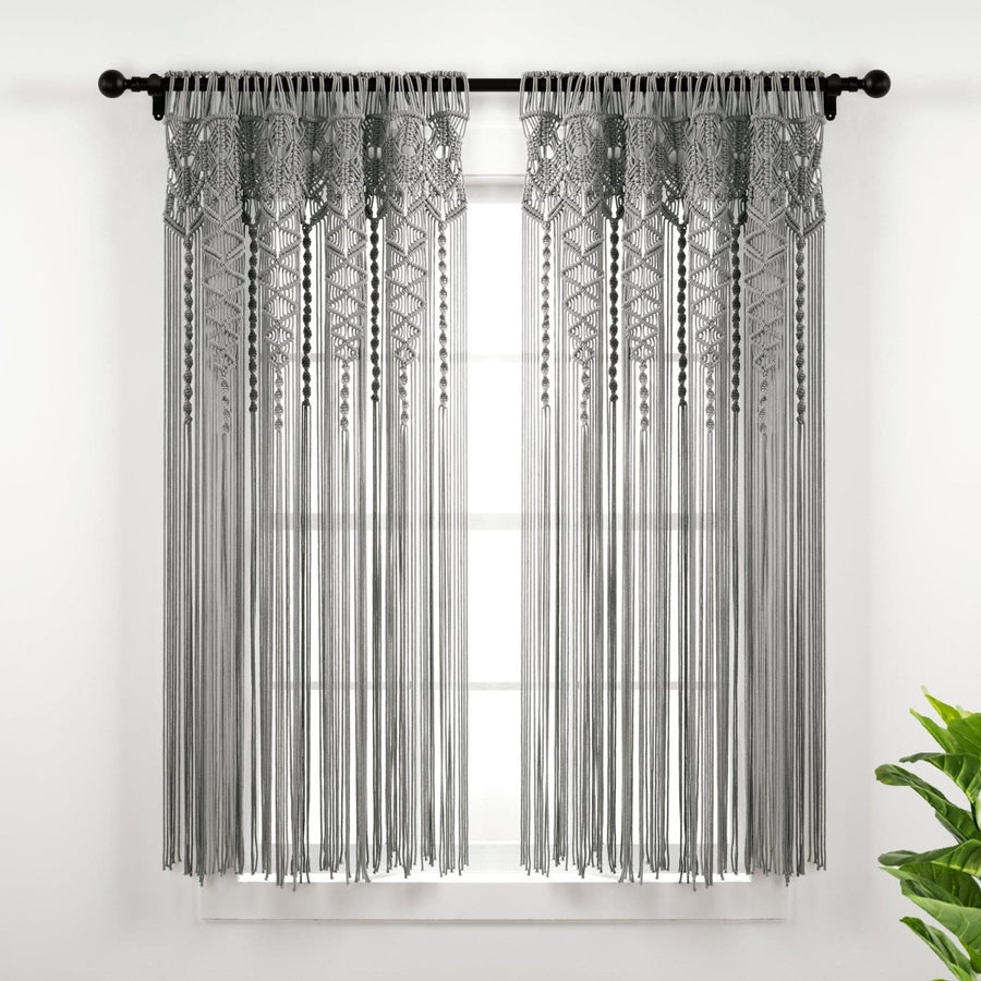 Macrame Curtains: Stylish Boho Cotton Window Curtain Collection – LushDecor