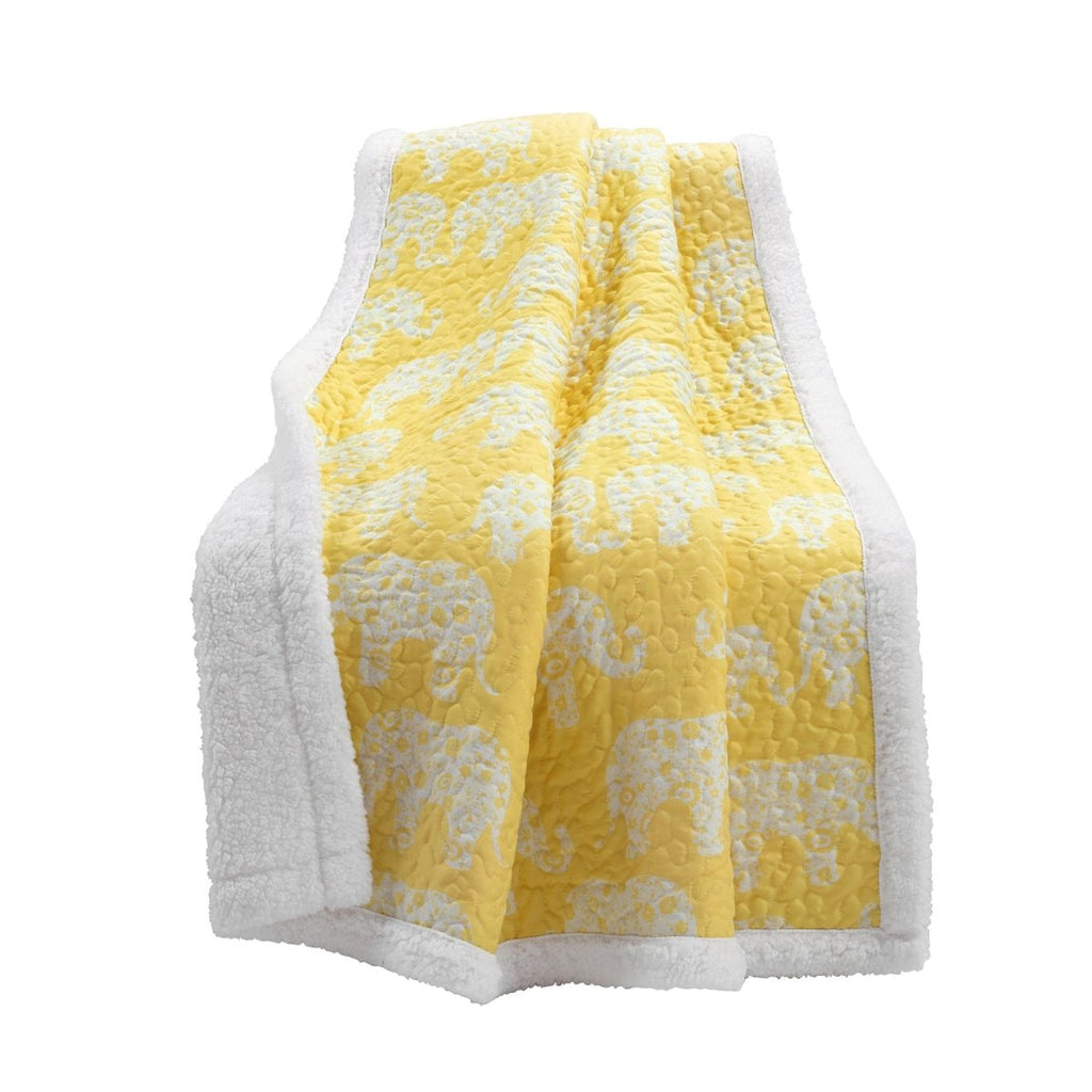 Elephant Parade Sherpa Throw Lush Decor