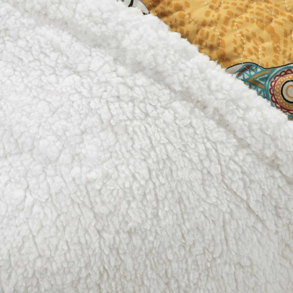 Hati Elephants Throw Sherpa Lush Decor LushDecor