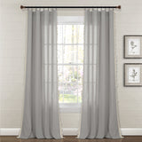 Faux Linen Tassel Window Curtain Panel