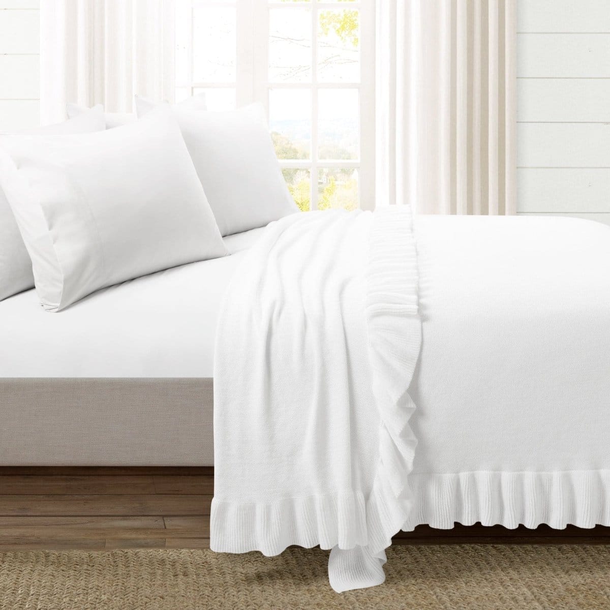 A Soft Idea Jersey Knitted Ruffle Blanket main image 1