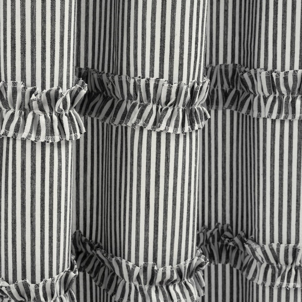 View of Vintage Stripe Yarn Dyed Window Curtain Panel Set | Lush Decor | www ...