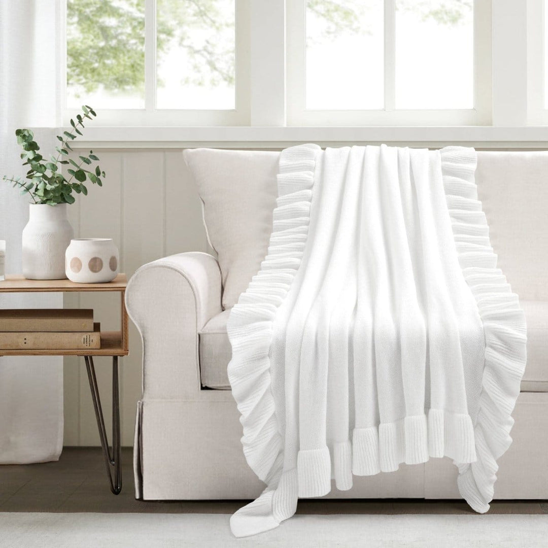 Reyna Soft Knitted Ruffle Throw | Lush Decor | www.lushdecor.com ...