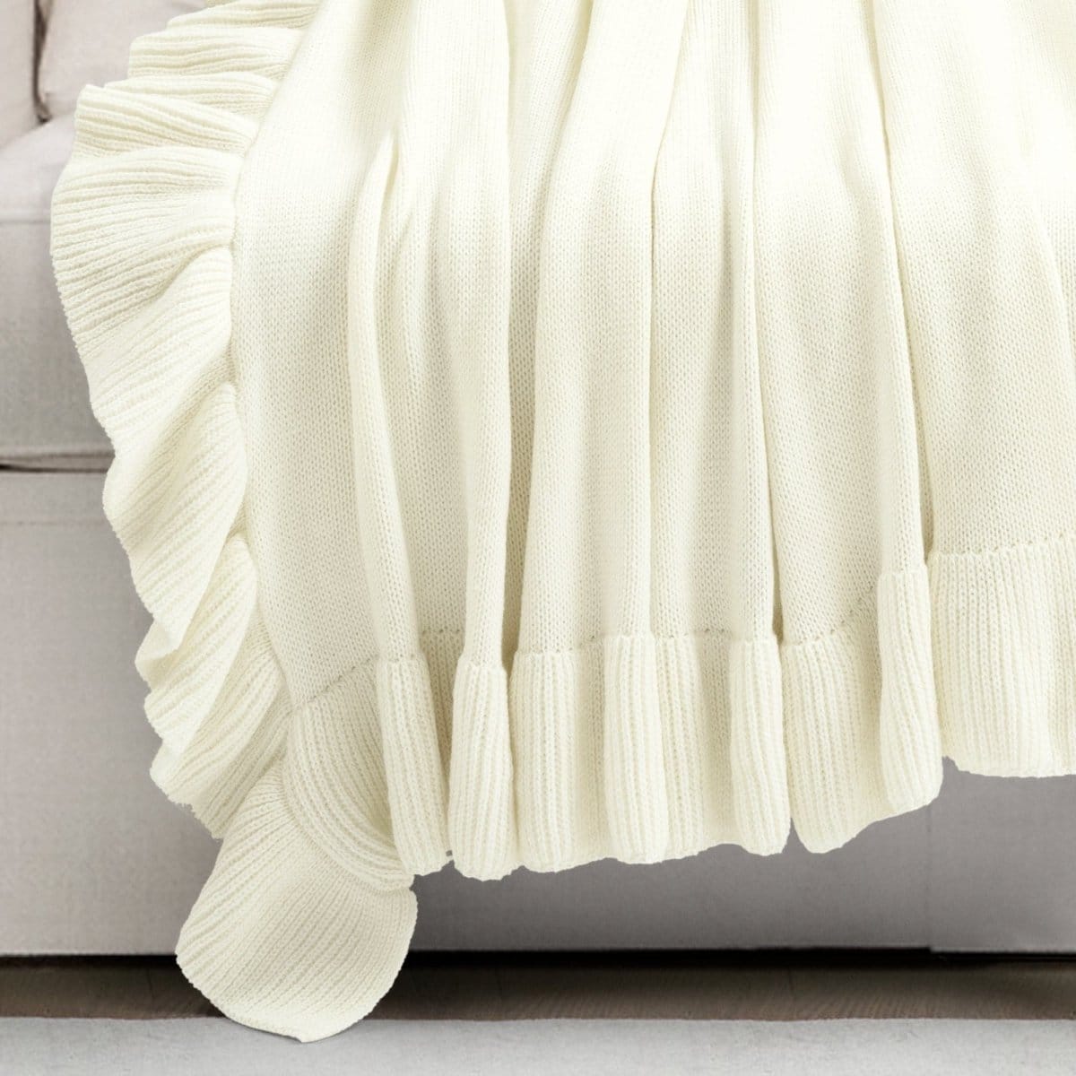 Teal Ruffle Throw Reyna Soft Knitted Ruffle Throw | Lush Decor | www.lushdecor.com ...