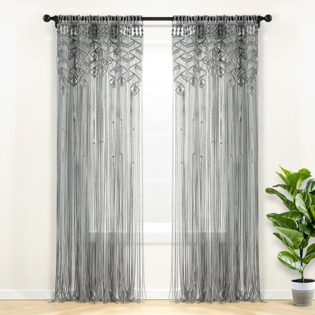 Boho Macrame Blatt Baumwollfenster Vorhang