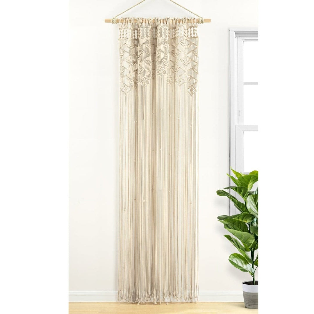 Lush Decor Boho macramé kwastje katoenen raamgordijn/kamerverdeler Lush Decor Boho macramé kwastje katoenen raamgordijn/kamerverdeler