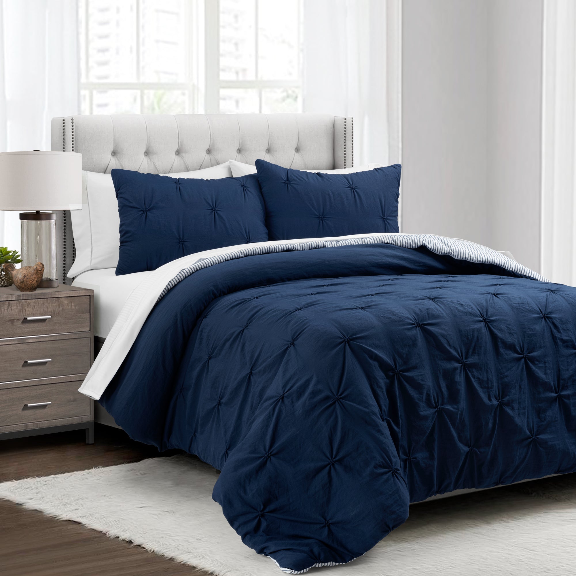 Bedding Bundle: Grayson Farmhouse Quilt + Ravello Pintuck Comforter BIAB
