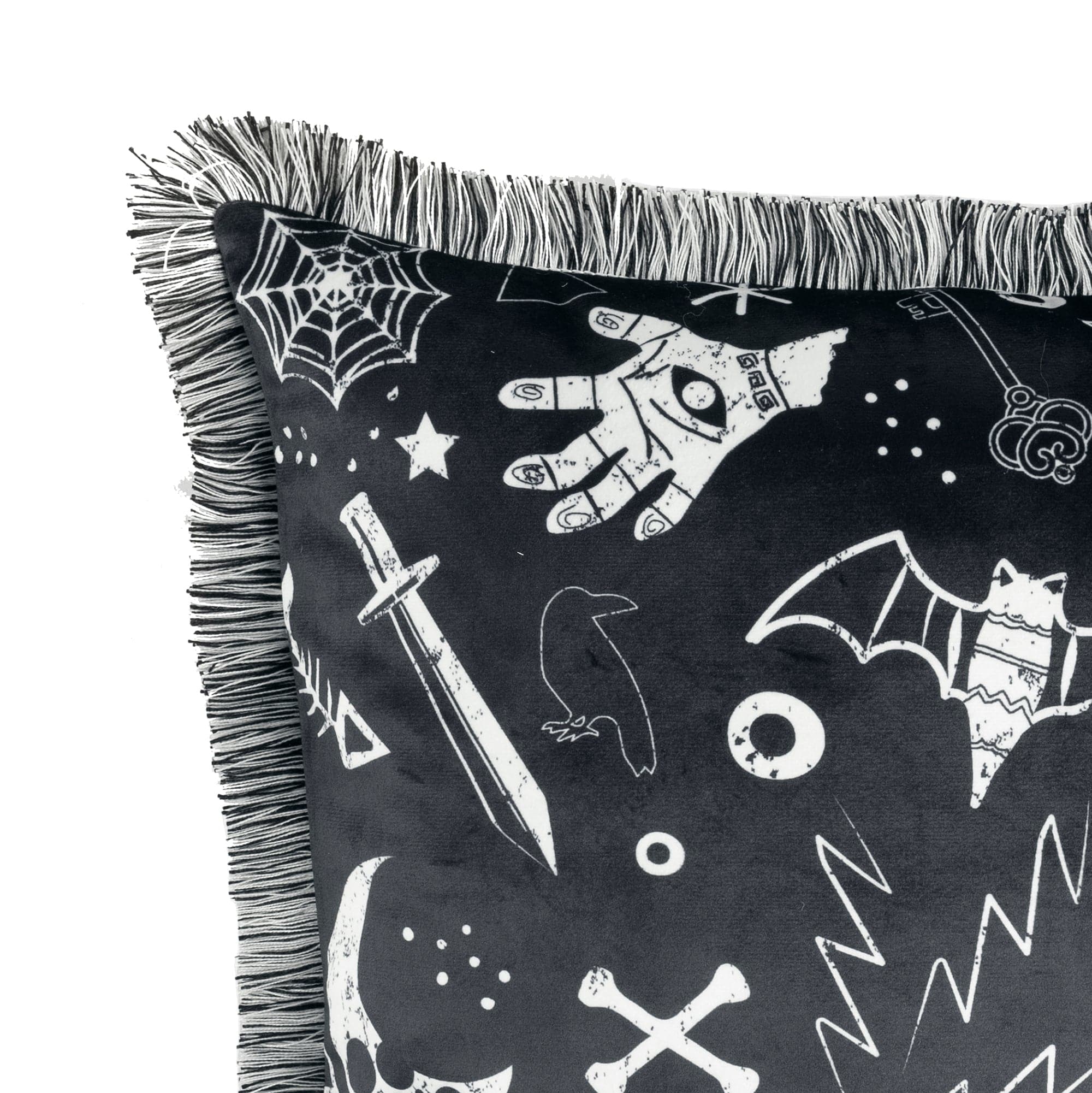 Lush Decor Rocking Skeleton Decorative Pillow, 12 x 12 - Black