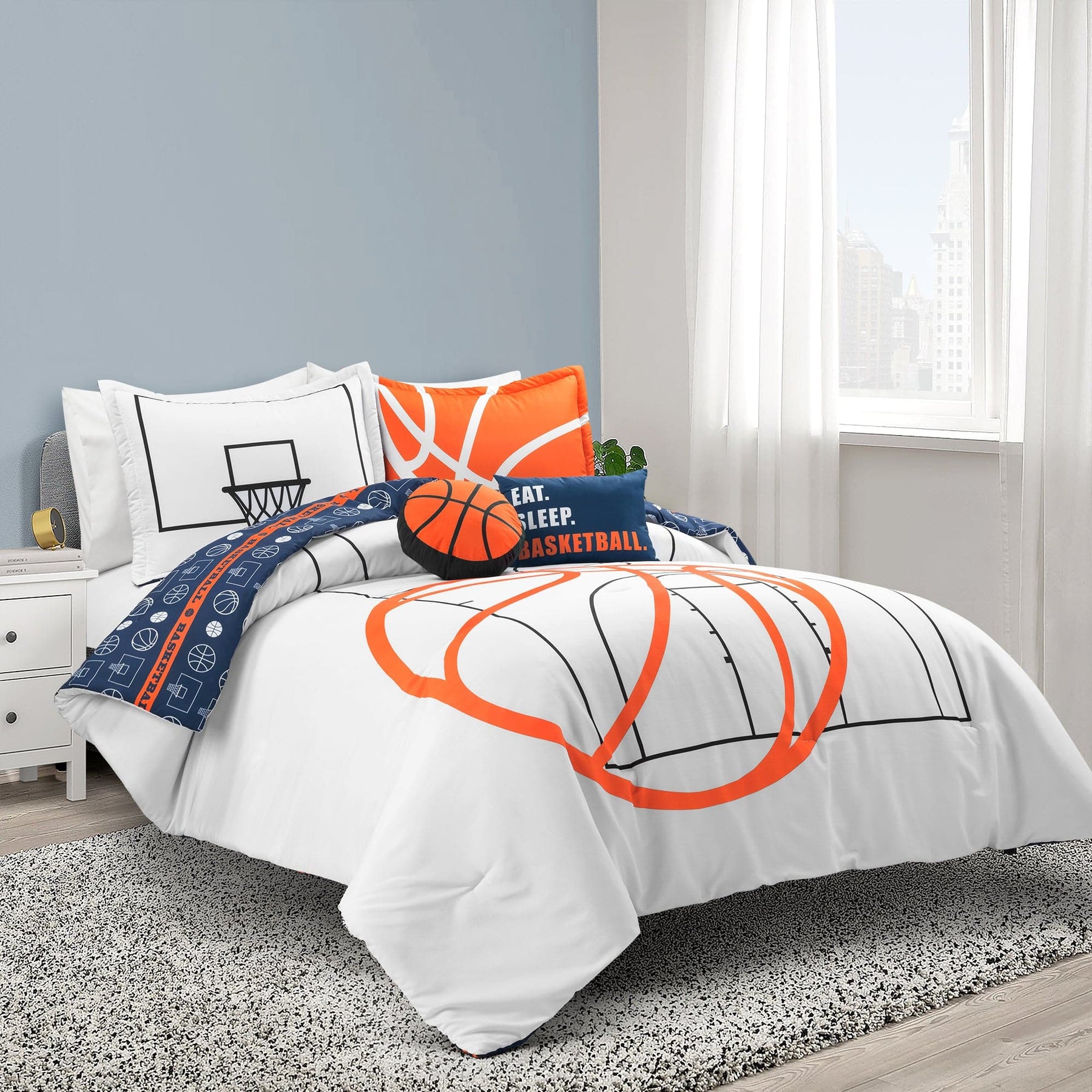 Basketball Game Reversible Oversized Comforter Set | Lush Decor Kids ...