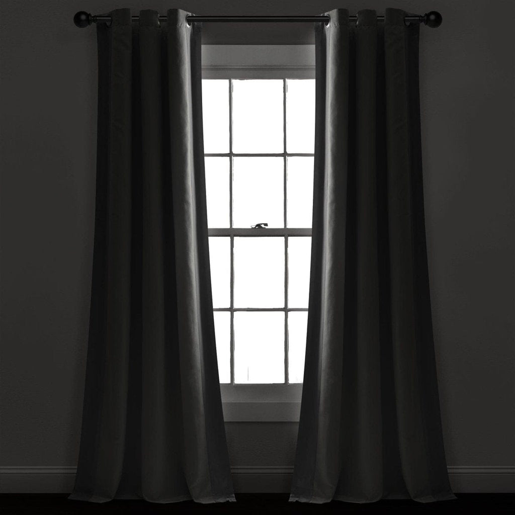 Block Border 100% Lined Grommet Blackout Window Curtain Panel | Lush ...