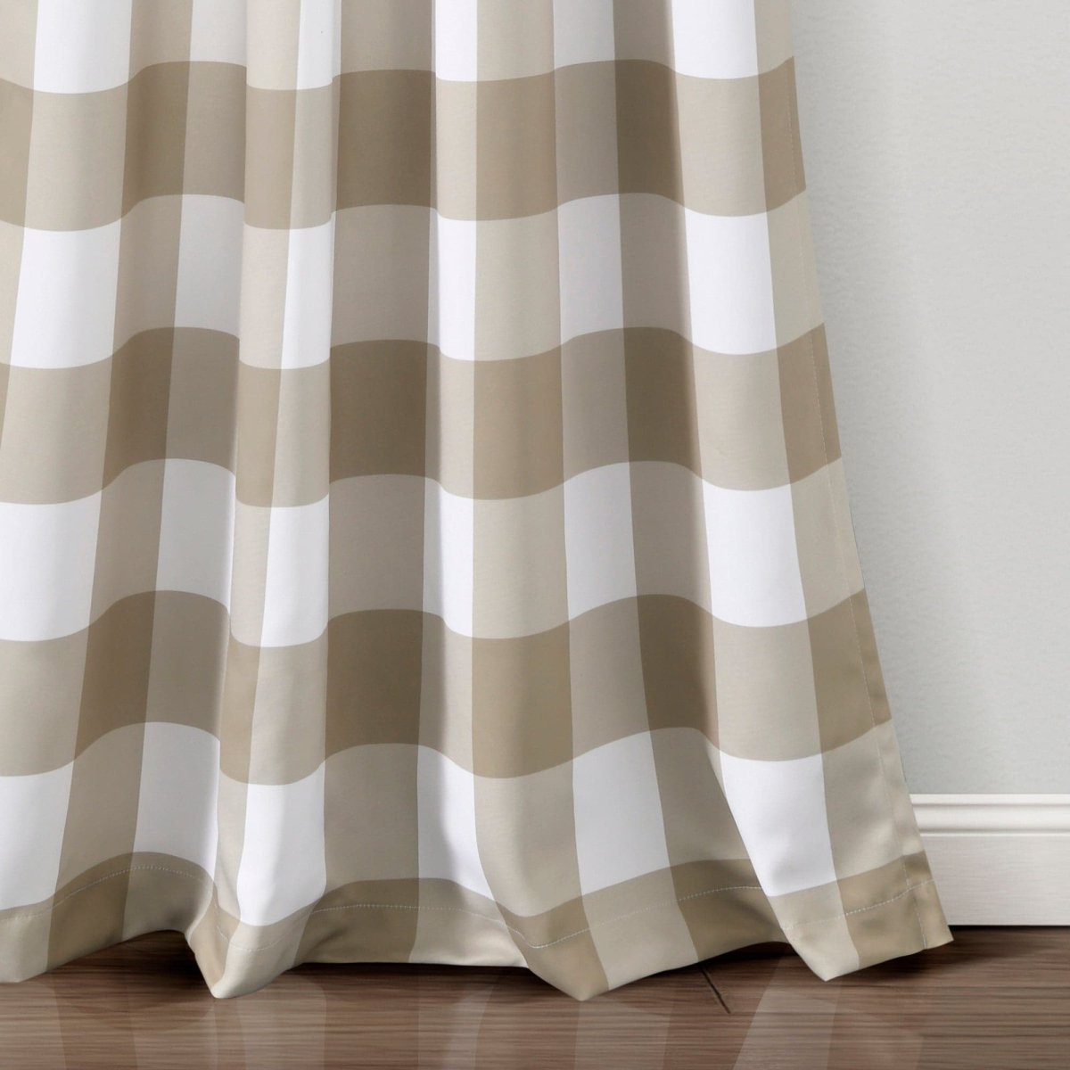Kelly Checker Room Darkening Window Curtain Panel Set | Lush Decor ...