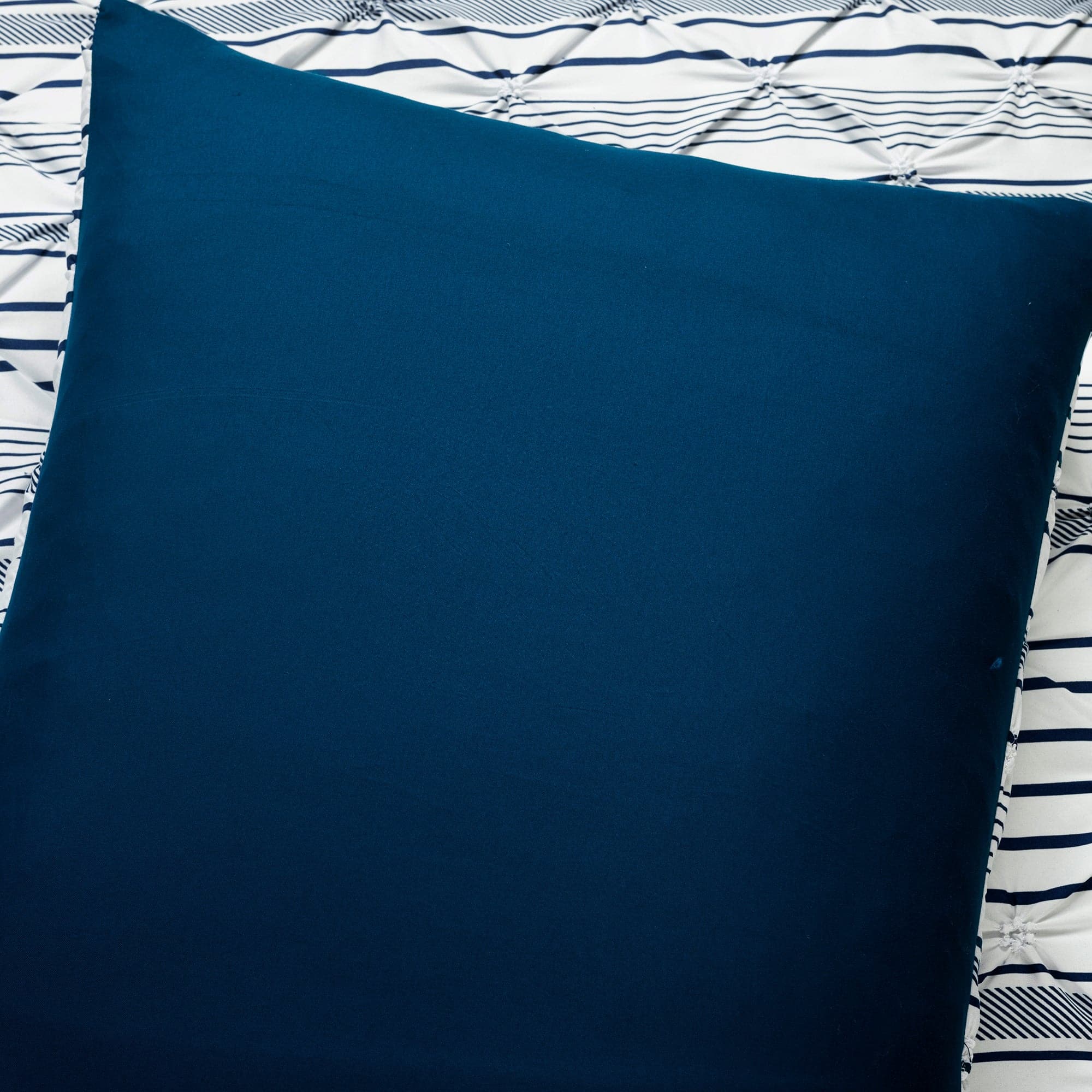 Navy Blue Pintuck Throw Pillow