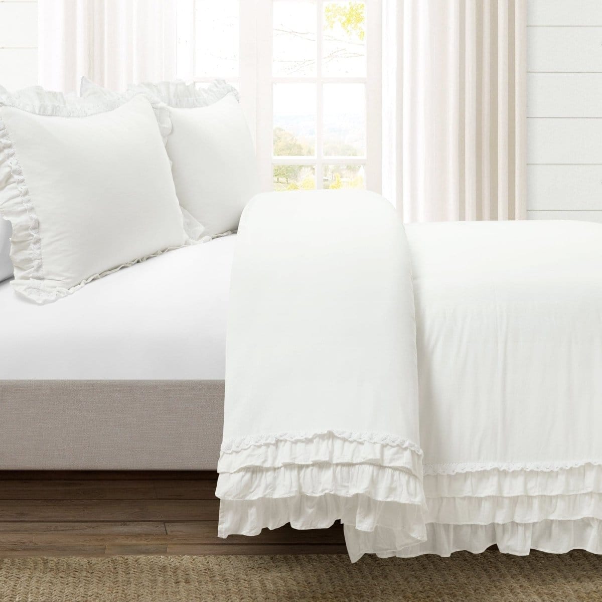 Computer White Ruffle White Ruffle Duvet