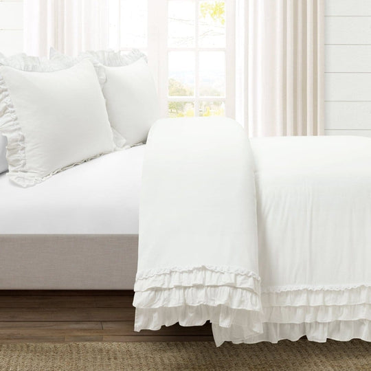 Classic Mini Check Lace Ruffle Duvet Cover