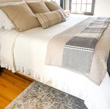 The Brianna Bundle: Reyna Comforter + Belgian Flax Linen Quilt + Herringbone Stripe Blanket