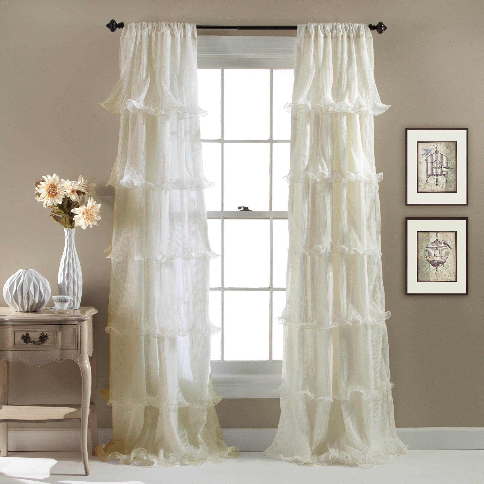 Nerina Window Curtain - 54W x 84L / Ivory