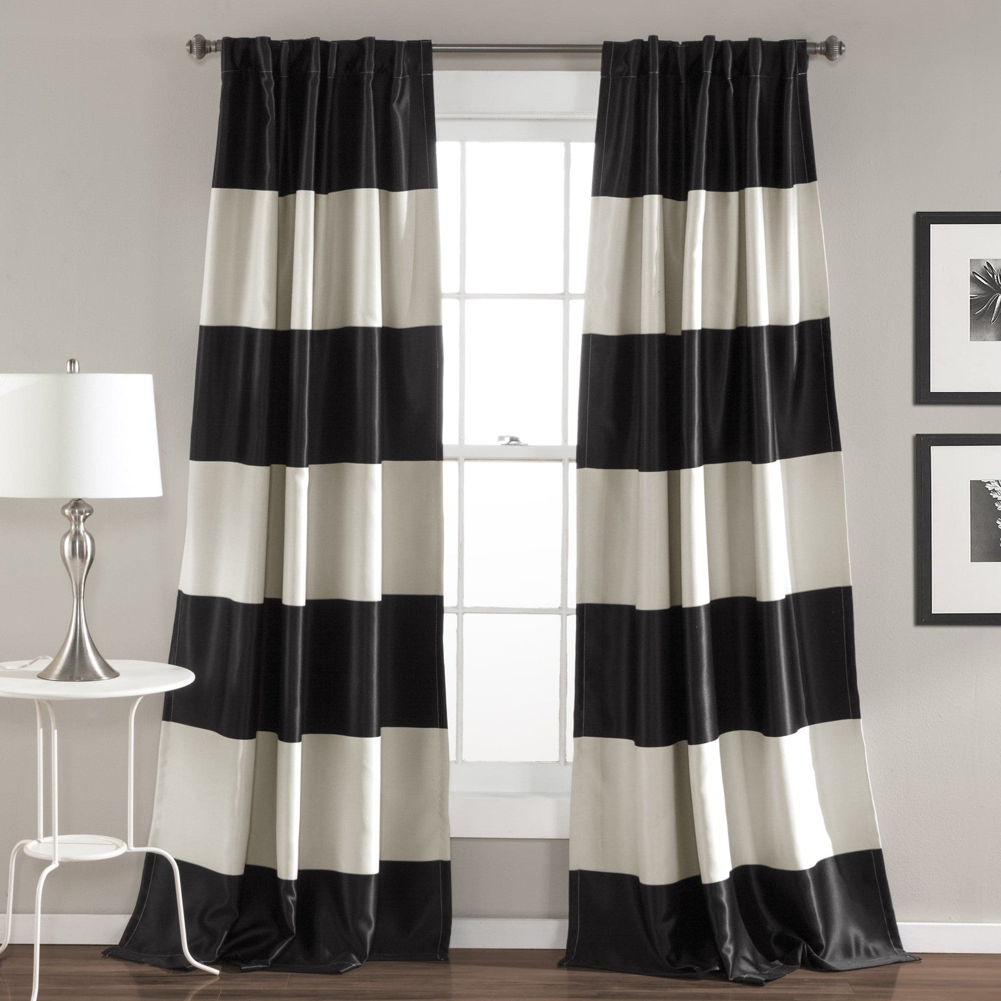 Montego Stripe Light Filtering Window Curtain Set Lush Decor Www Lushdecor Com