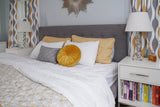 Bedding Bundle: Mid Century Modern Geo Quilt Set & Diamond Clip Jacquard Duvet Cover Set