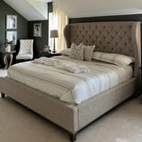 The Angela Bundle: Farmhouse Stripe Comforter + Sherpa Tassel Throw + Adelyn Pillow Cover
