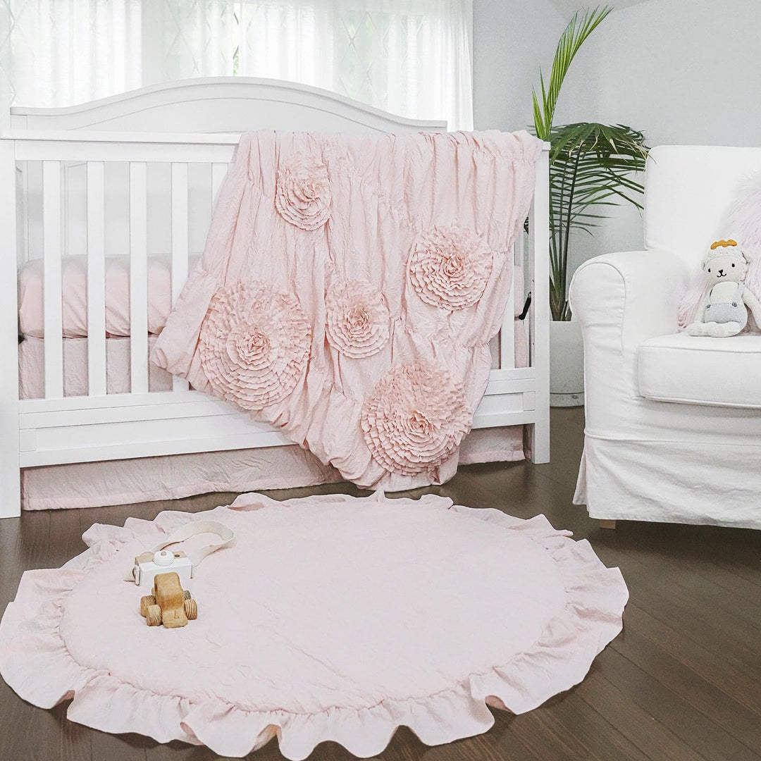 Baby Bundle: Serena Crib Bedding Set + Round Ruffle Play Mat
