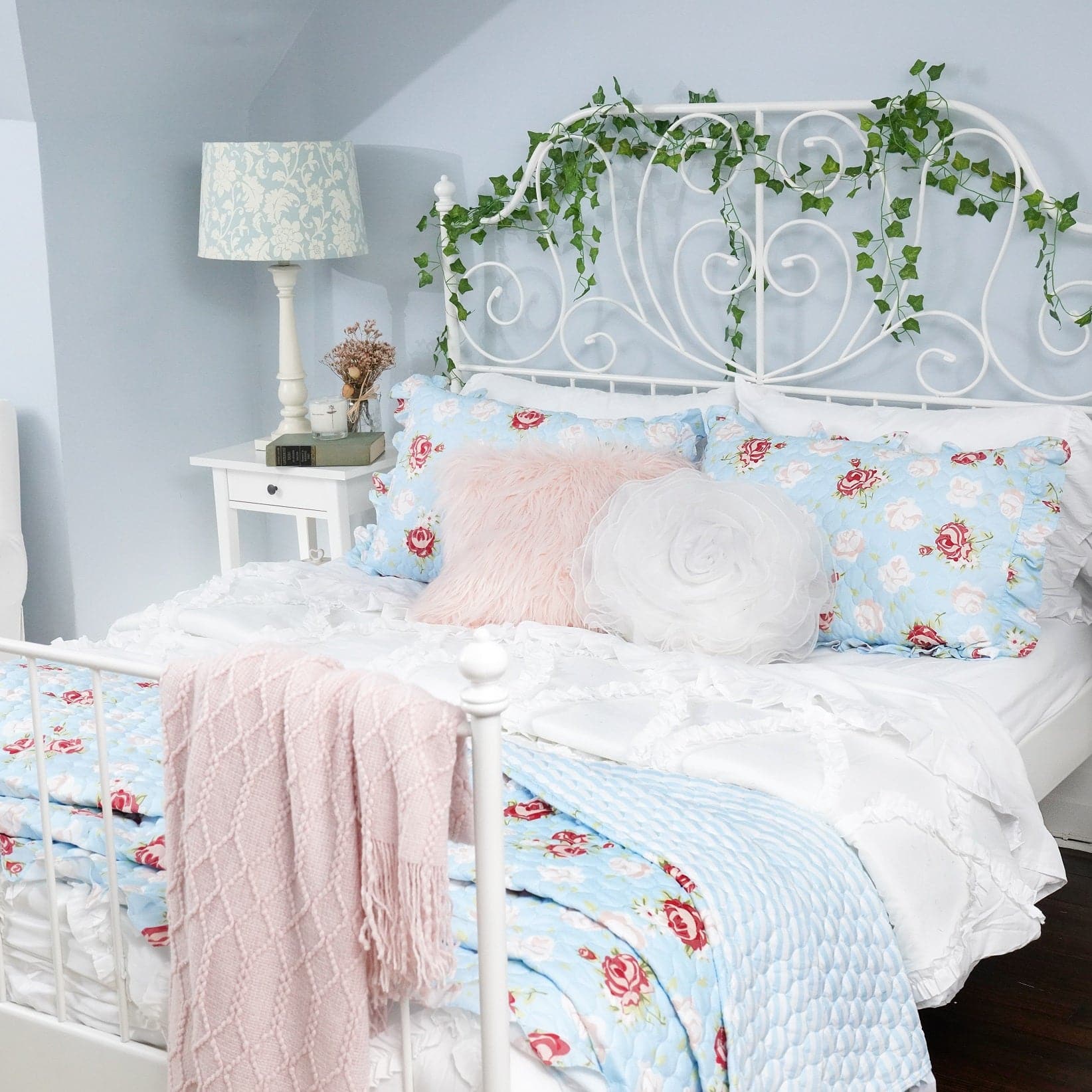 Bedding Bundle: Avon Textured Ruffle Quilt + Cottagecore Floral Ruffle Quilt