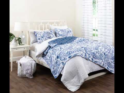 Bedding Bundle: Erindale Quilt Set + Farmhouse Seersucker Comforter - King