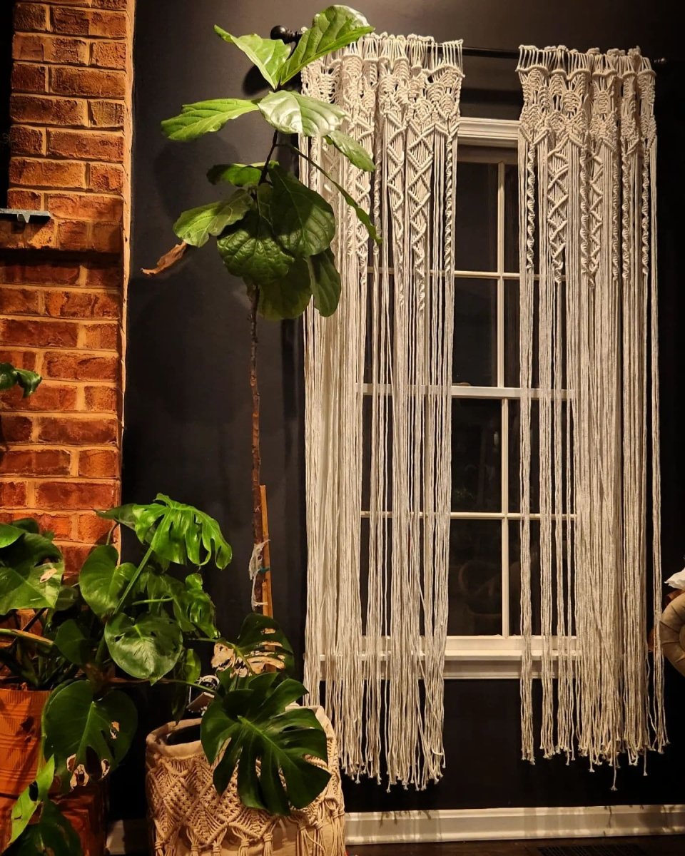 Window Macrame Patterns Macrame Curtains: Stylish Boho Cotton Window Curtain Collection – LushDecor