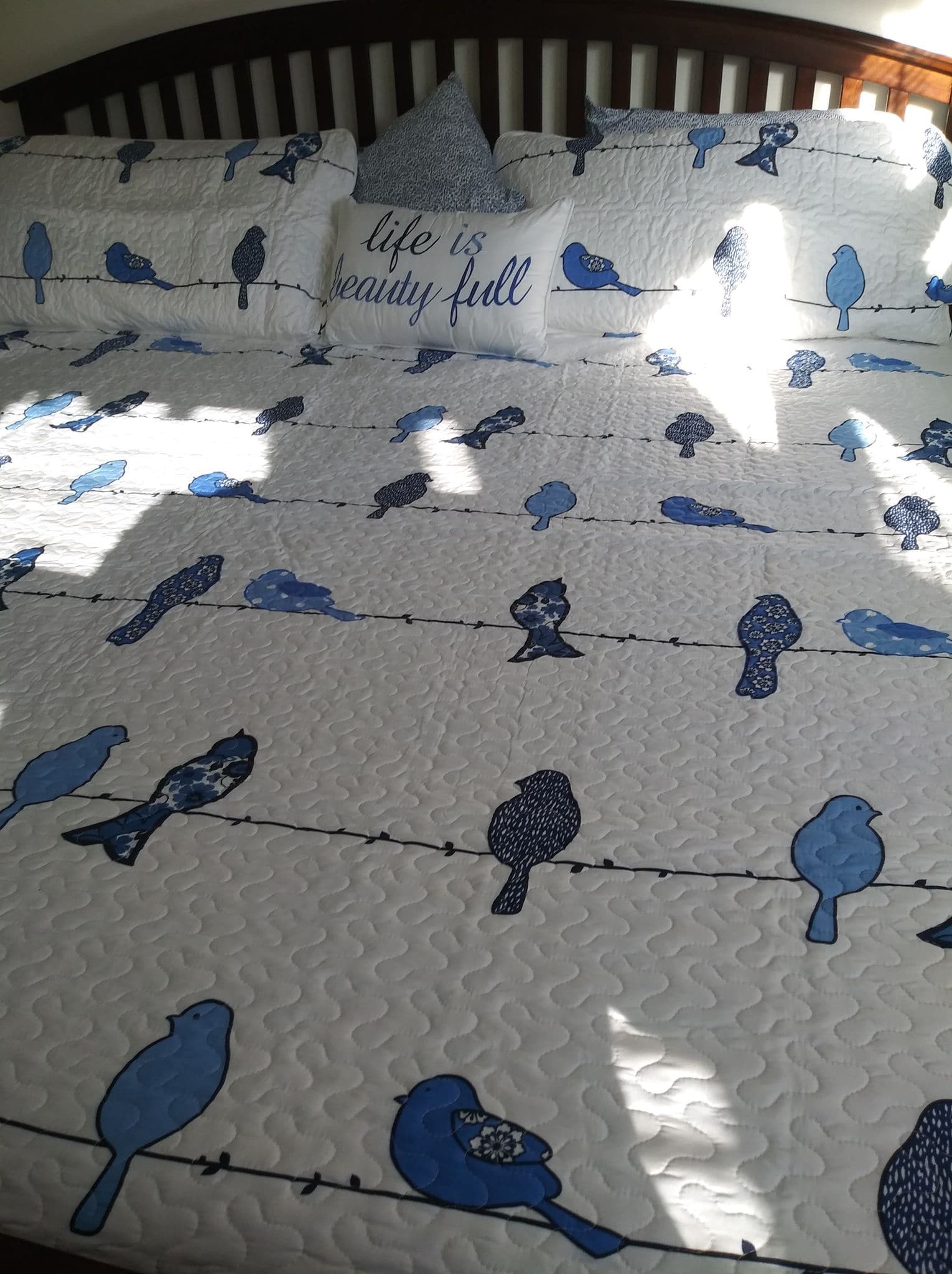 Lush Decor Rowley Birds Soft Sheet Set Navy 6pc Queen